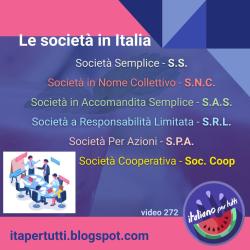 I diversi tipi di società per fare impresa in Italia, spiegati in modo semplice: https://www.youtube.com/watch?v=_2pZFlSVzNo #società #imprese #lavoro #aziende #itapertutti #italianoperstranieri